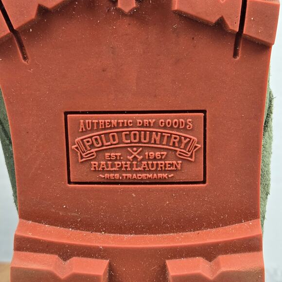 Polo Country Ralph Laruen Mens 13D Ranger Green Camo Suede Strap Moc Toe Boot - Picture 12 of 15